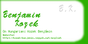 benjamin kozek business card